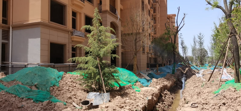 外墻涂料水包砂案例（西安鐘研所小區）